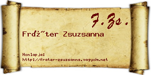 Fráter Zsuzsanna névjegykártya